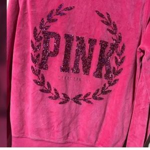 Pink velvet sweater